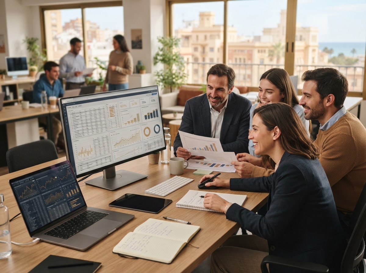Acuñalto Assets — equipo de análisis financiero revisando modelos predictivos